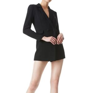 ALICE + OLIVIA KYRIE TUXEDO ROMPER - BLACK 6 - BRAND NEW WITH TAGS